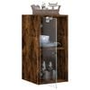 vidaXL Wall Cabinet with Glass Doors Smoked Oak 35x37x68.5 cm