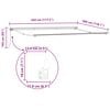 vidaXL Retractable Awning Manual Blue and White 450 x 300 cm