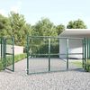 vidaXL Mesh Garden Gate Green 350x125 cm Galvanised Steel