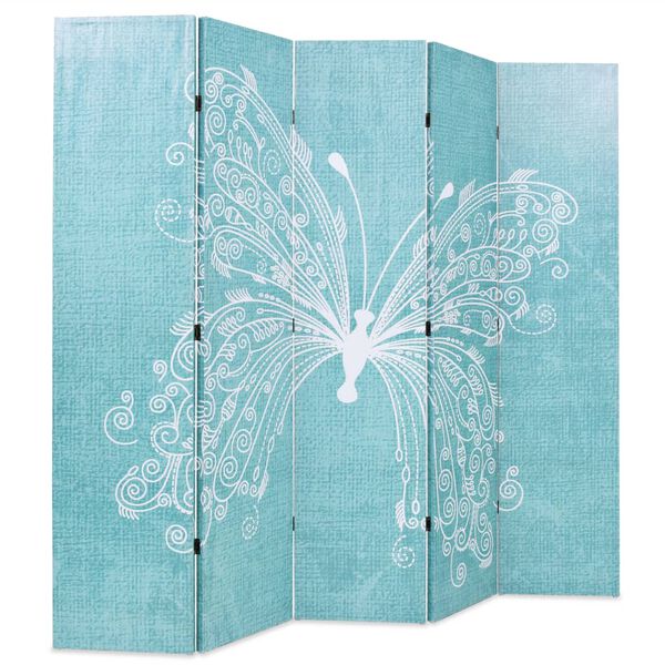 vidaXL Folding Room Divider 200x170 cm Butterfly Blue