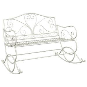 vidaXL Garden Bench Antique White Steel