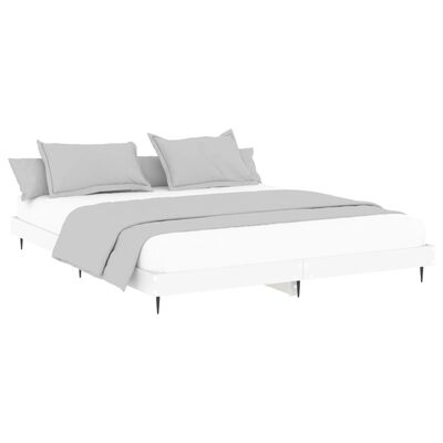 vidaXL Bed Frame White 160x200 cm Engineered Wood