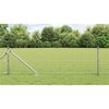 vidaXL Fence with Post Silver 0.4 x 50 m Steel