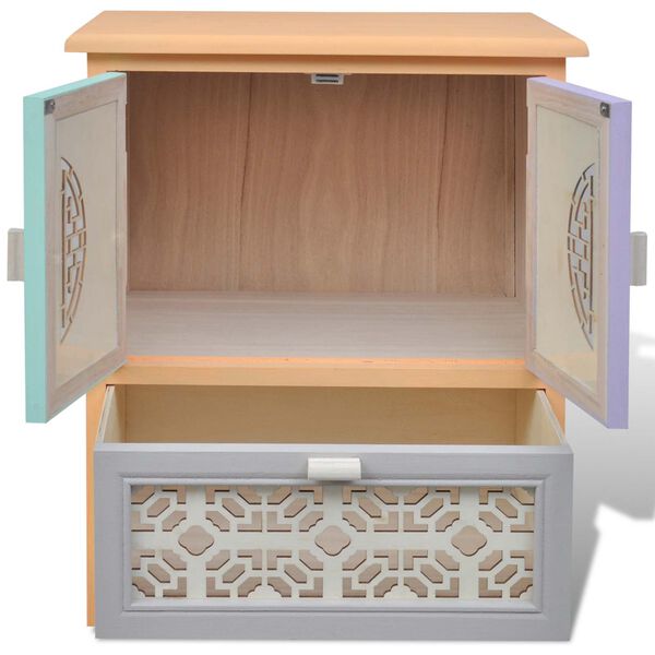 vidaXL Side Cabinet Multicolour 46 x 34 x 55.5 cm Paulownia Wood