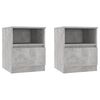 vidaXL Bed Cabinets 2 pcs Concrete Grey 40x40x50 cm Engineered Wood