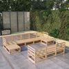 vidaXL 10 Piece Garden Lounge Set Solid Wood Pine