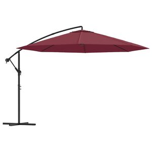 vidaXL Cantilever Garden Parasol with Steel Pole 350 cm Bordeaux Red
