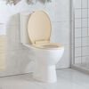 vidaXL Soft-Close Toilet Seat Quick Release Beige Oval