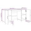 vidaXL Desk Concrete Grey 140x50x75 cm Engineered Wood