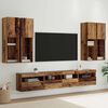vidaXL TV Wall Cabinet Set with LED Lights Wall-mounted 7 pcs Old Wood