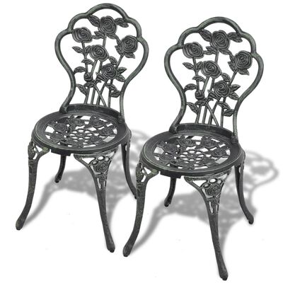 vidaXL Bistro Chairs 2 pcs Cast Aluminium Green