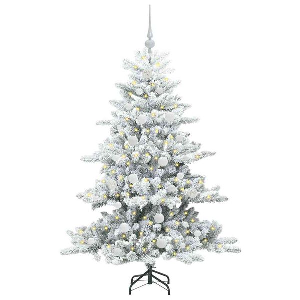 vidaXL Artificial Hinged Christmas Tree White 150 cm PVC and Steel