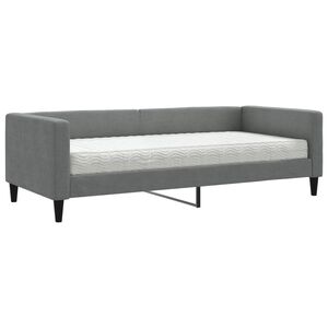 vidaXL Daybed with Mattress Dark Grey 90x190 cm Fabric
