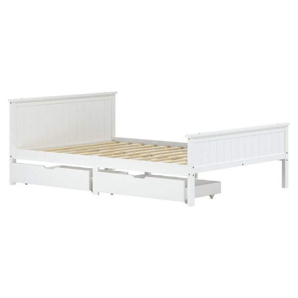 vidaXL Bed Frame without Mattress White Solid Wood Pine 160x200 cm