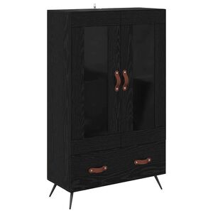 vidaXL Highboard with Drawer Black Oak 69.5 x 31 x 115 cm