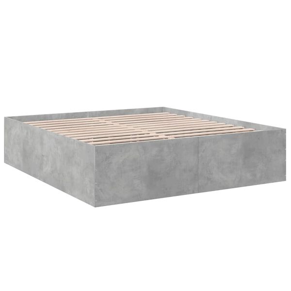 vidaXL Bed Frame without Mattress Concrete Grey 200x200 cm