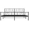 vidaXL Metal Bed Frame without Mattress with Footboard Black 180x200cm