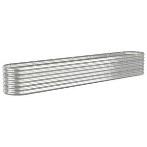 vidaXL Garden Raised Bed Galvanised Steel 260x40x36 cm Silver