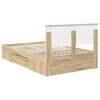 vidaXL Bed Frame Sonoma Oak 137 x 203 cm Engineered Wood