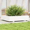 vidaXL Garden Planter White 110x110x26.5 cm Solid Wood Pine