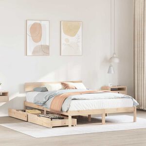 vidaXL Bed Frame without Mattress 120x190 cm Small Double Solid Wood Pine