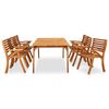 vidaXL 7 Piece Garden Dining Set 201.5x100 cm Solid Acacia Wood