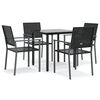 vidaXL 5 Piece Garden Dining Set Poly Rattan and Steel