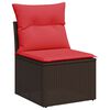 vidaXL Garden Sofa with Cushion Brown 55 x 62 x 69 cm Poly Rattan