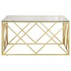 vidaXL Coffee Table Gold Stainless Steel and Tempered Glass