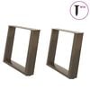 vidaXL Coffee Table Legs U-Shaped 2 pcs Natural Steel 70x(42-43) cm Steel