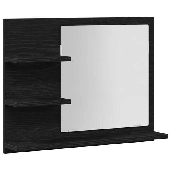 vidaXL Bathroom Mirror Black Oak 60x10.5x45 cm Engineered Wood
