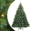 vidaXL Artificial Christmas Tree with 300 LEDs Green 240 cm PE and PVC
