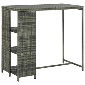 vidaXL Bar Table | Grey | PE Rattan, Steel | 120 x 60 x 110 cm | Bar Table