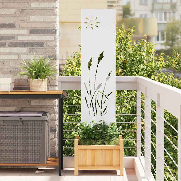 vidaXL Garden Privacy Screen White 32 x 140 cm Cold-rolled steel
