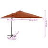 vidaXL Cantilever Garden Parasol with Pole and LED Lights Terracotta 250 cm