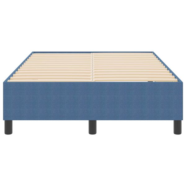 vidaXL Box Spring Bed Blue 120 x 190 cm Corduroy fabric