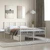 vidaXL Metal Bed Frame without Mattress with Footboard White 135x190cm