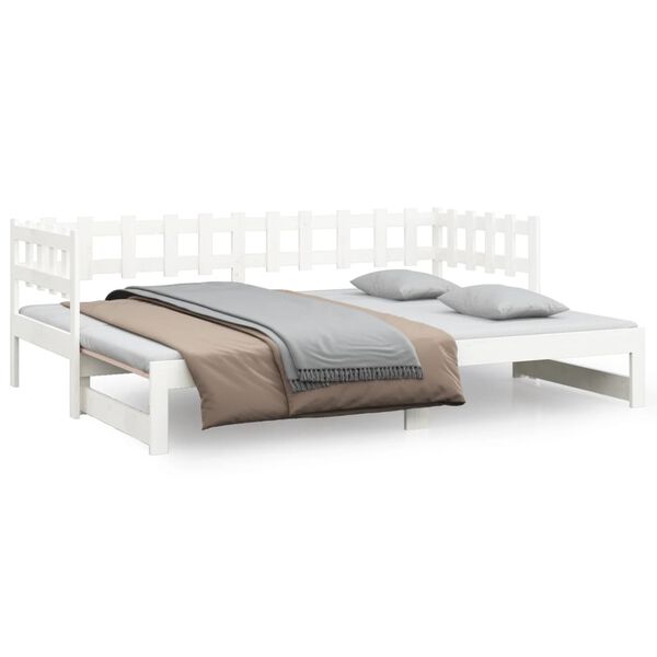 vidaXL Pull-out Day Bed without Mattress White 2x(90x200) cm