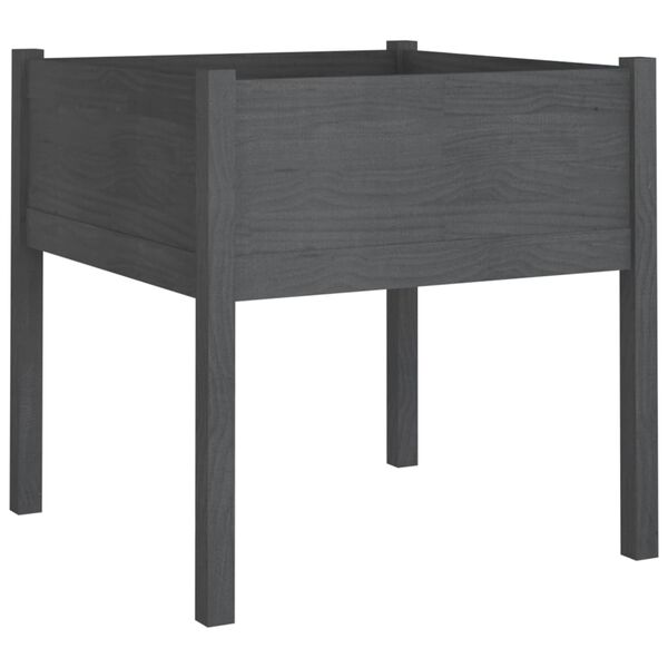 vidaXL Garden Planter Grey 70x70x70 cm Solid Pinewood