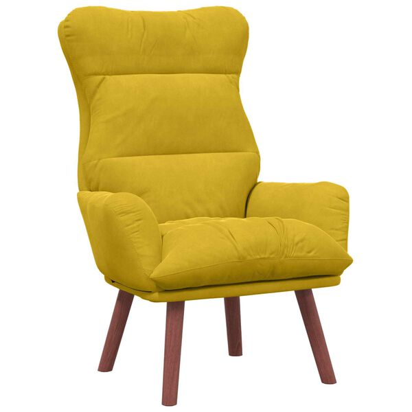 vidaXL Relaxing Chair Yellow 69 x 74 x 93 cm Velvet