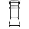 vidaXL Console Table with Transparent Glass Top 98x35x81 cm Steel