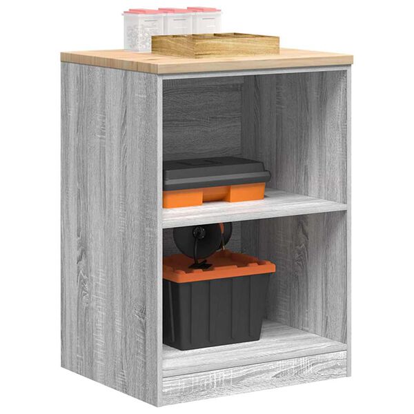 vidaXL Garage Storage Cabinet Grey Sonoma 60x51x85 cm Solid Wood Pine