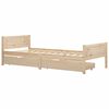 vidaXL Bed Frame without Mattress with 2 Drawers Solid Wood 90x200 cm