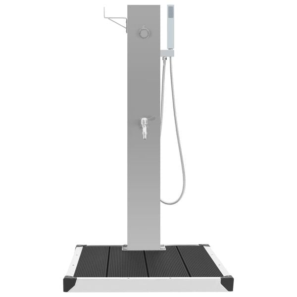vidaXL Outdoor Shower with Tray WPC Stainless Steel