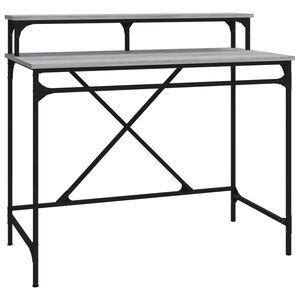 vidaXL Desk Grey Sonoma 100x50x90 cm Engineered Wood and Iron