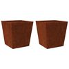 vidaXL Garden Planters 2 pcs 40x40x40 cm Weathering Steel