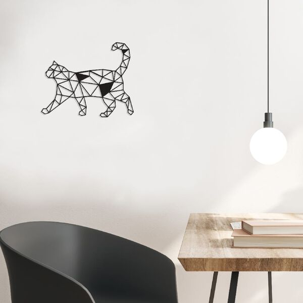 Homemania Wall Decoration Cat 46x37 cm Steel Black