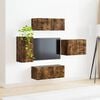 vidaXL TV Wall Cabinet Set 4 pcs Smoked Oak Engineered Wood