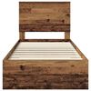 vidaXL Bed Frame with Headboard Old Wood 100 x 200 cm Engineered Wood