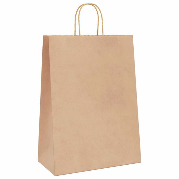 vidaXL Paper Bags 50 pcs with Handles Brown 32x17x44 cm